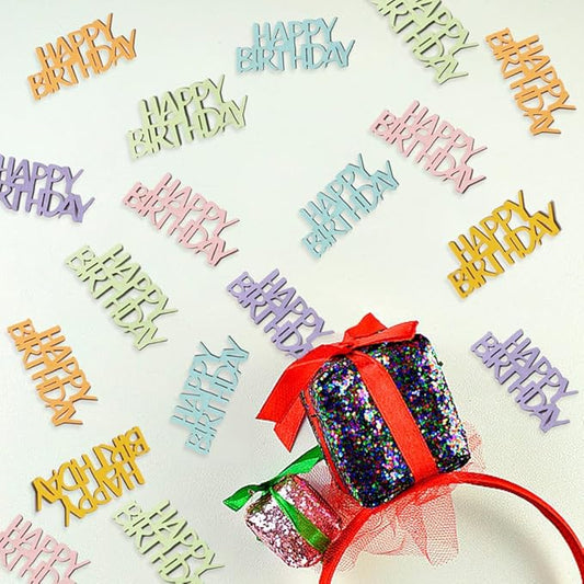 Multi-color Birthday Confetti Happy Birthday Party Table Decorations Cute Letter Table Scatters for Baby/Kids Birthday Anniversary DIY Crafts Party Supplies