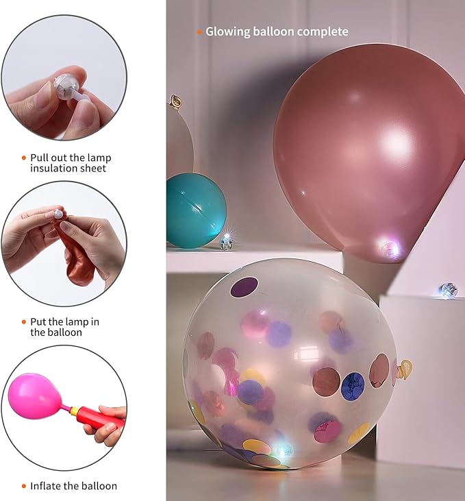 Aogist 100pcs Yellow Mini Lights with Hook,Long Standby Time Waterproof LED Balloon Light,Battery Powered,Ball Lamp for Balloon Paper Lantern Birthday Party Christmas Halloween (Matching Tag Rope)