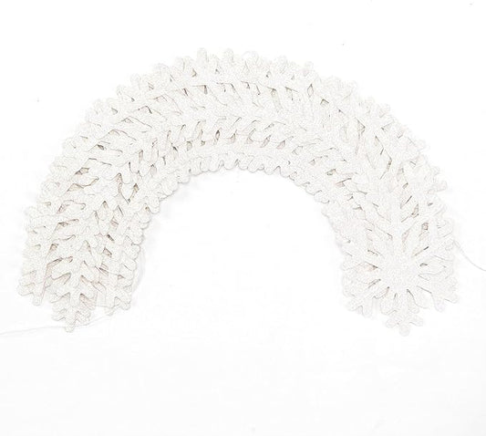 Snowflake-Snow White Christmas Party-Decoration Garland - 52ft Frozen Winter Wonderland Ornaments Hanging Paper Streamers,New Years Birthday Baby Shower Wedding Holiday Classroom Ceiling Decor Hugfond