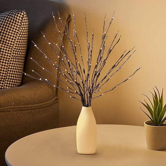 MENCH Branch Lights,3 Pcs Twig Light USB&Battery Powered 8 Flashing Modes by Remote Control.Branch Lights for Indoor and Outdoor, Light Up Decorations for Halloween Day and Christmas,Warm White
