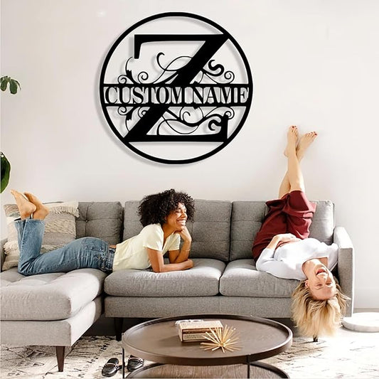 Custom Metal Name Sign, Personalized Family Last Name Signs for Home, Split Letter Monogram Wall Art Decor, Customized Metal Signs for Outdoor, Personalized Wedding Housewarming Gift