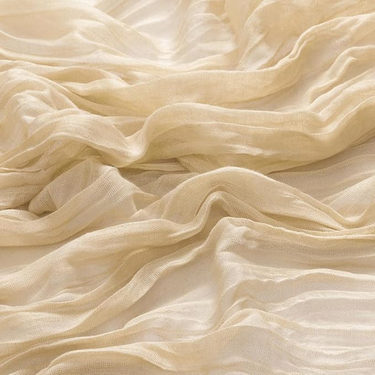 MLMW 6 Pack Champagne Gold Table Runner Cheesecloth Boho Gauze Rustic Cheese Cloth 160 inch Sheer Wedding Table Runner 13.3ft for Thanksgiving Party Baby Bridal Shower Birthday