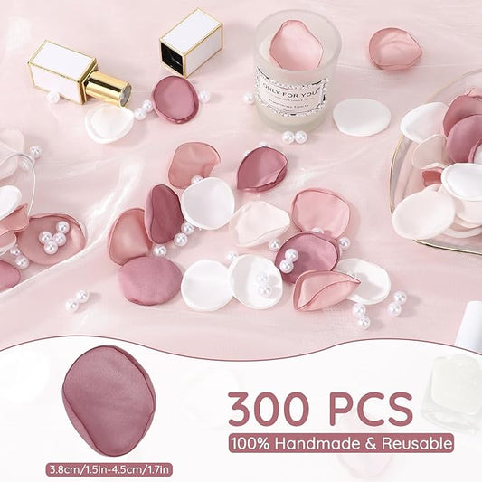 Suream 300 Pieces Silk Rose Petals, Faux Flowers Petals for Flower Girl Basket, Aisle Decorations for Wedding Ceremony, Romantic Dinner Table Centerpieces Bridal Shower Party Decor