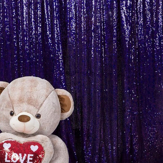 JYFLZQ Purple Sequin Backdrop Curtains 2ft x 8ft 4 Panel Glitter Photo Booth Backdrops Sparkly Photography Background Drapes for Parties Wedding Bridal Showers