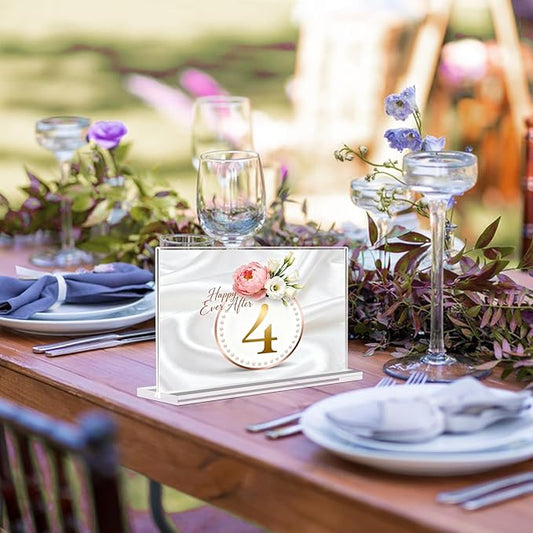 Acrylic Sign Holder 6x4 - 6 Pack Clear Tabletop Sign Holder Horizontal Plastic Picture Frames, Double Sided T Shape Display Stand Vendor Booth Display Items for Store,Restaurants,Hotels,Office