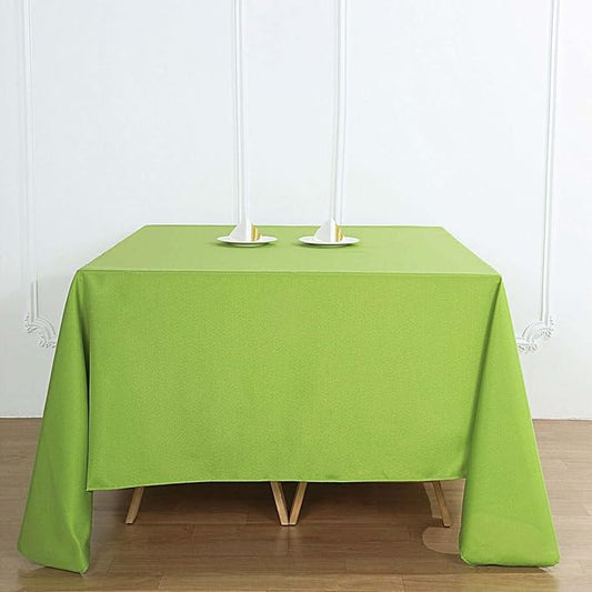 Efavormart 90" Wholesale Linens Polyester Square Linen Tablecloth for Kitchen Dining Catering Wedding Birthday Party - Lime Green