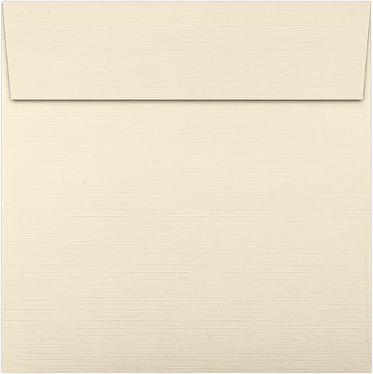 LUXPaper Square Invitation Envelopes | Peel & Press | 6 1/2" x 6 1/2" | Natural Linen | 80lb. Text | 50 Qty