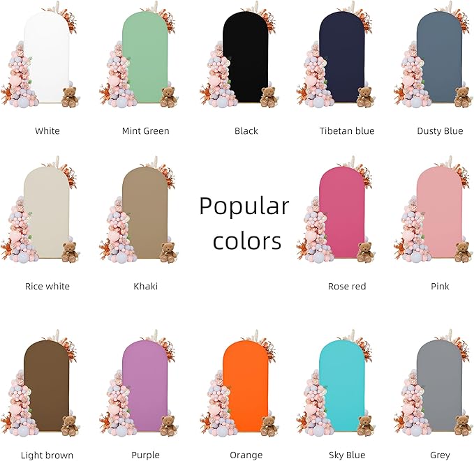 6.6FT Wedding Arch Covers Arch Backdrop Cover Arch Stand Covers Set Arch Cover Spandex Fabric Stretchy Backdrop for Wedding Birthday Party Decoration Baby Shower (Sky Blue)