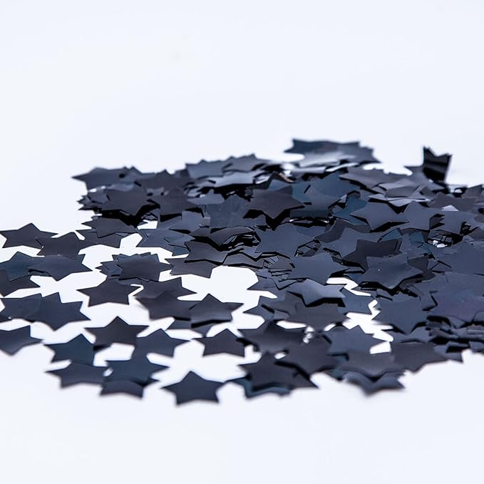 Black Star Confetti,Foil Glitter Table Confetti,Sparkling for Party Decorations(1.76 OZ)