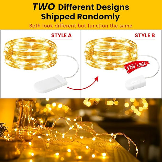 HXWEIYE 12 Pack Fairy Lights Battery Operated, Warm White 7ft 20LED Mini Firefly Starry Lights for Indoor Outdoor Mason Jars Halloween Thanksgiving