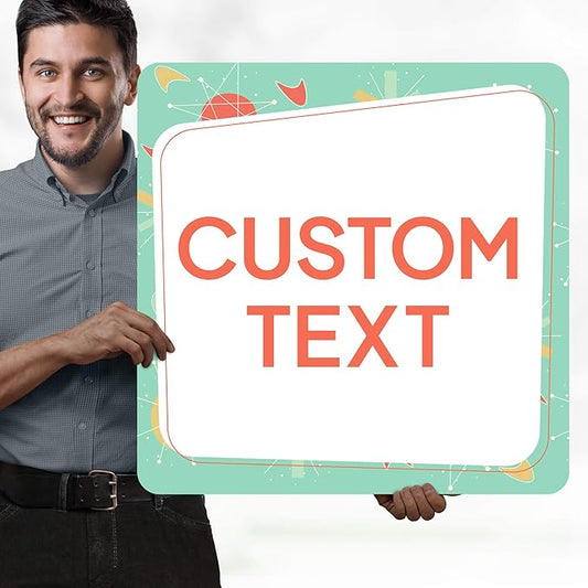 Custom Sign, Custom Street Sign, 11 Font Colors, 13 Font Styles, 4 Hole Options, 22 Sizes, 24x24 Inches, Rust Free DiBound, Fade Resistant, Made in USA by My Sign Center (Mid-Century Modern 2)