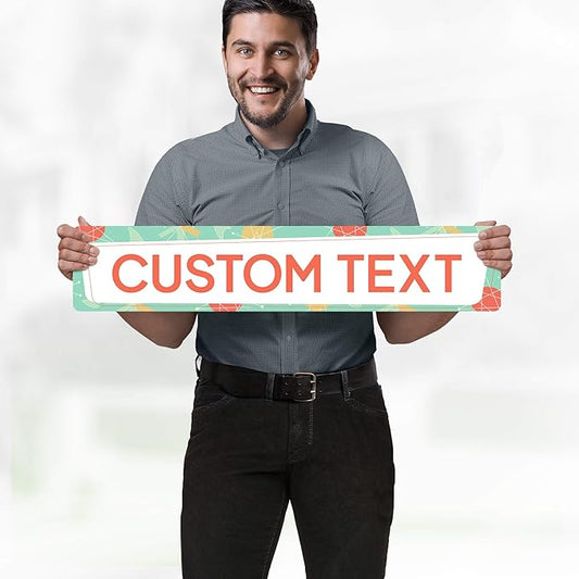 Custom Sign, Custom Street Sign, 11 Font Colors, 13 Font Styles, 4 Hole Options, 22 Sizes, 6x30 Inches, Rust Free DiBound, Fade Resistant, Made in USA by My Sign Center (Mid-Century Modern 2)