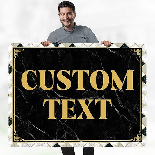 Custom Sign, Custom Street Sign, 11 Font Colors, 13 Font Styles, 4 Hole Options, 22 Sizes, 36x48 Inches, Rust Free DiBound, Fade Resistant, Made in USA by My Sign Center (Marble Tile)