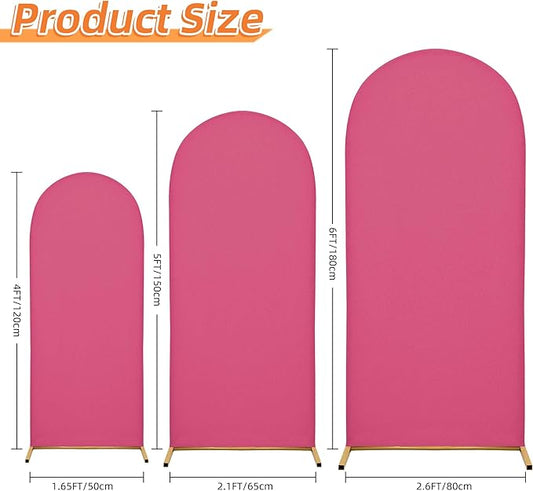 Wedding Arch Cover 4FT 5FT 6FT Arch Backdrop Cover Spandex Fitted Arch Cover for Round Top Chiara Backdrop Stand Covers for Wedding Birthday Party Baby Shower Banquet Ceremony Decoration