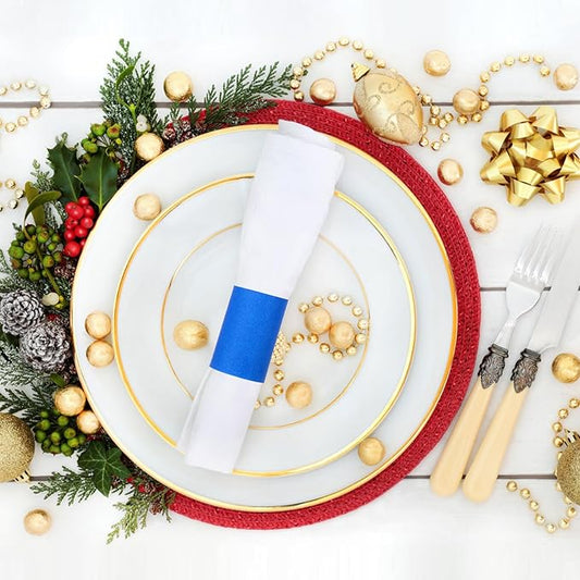 2,000 Pcs Napkin Bands, Paper Napkin Rings Self-Adhesive,Silverware Wraps Bands,Blue