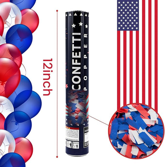 Confetti Cannon 12 Pack Multicolor Biodegradable Confetti Popper Party Confetti Shooters 12 Inch Confetti Popper Cannons Confetti Poppers for Wedding Birthday Graduation New Years Eve Celebration