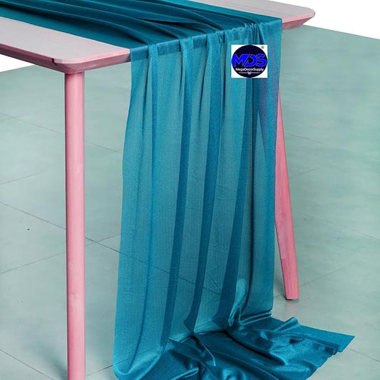 MDS Halloween Chiffon Table Runner - 15 Pack, 29 x 170 Inches, 14ft Each - Sheer Spooky Table Runners for Haunted House Parties, Trick-or-Treat Tables, Witchy Décor, Wedding & Events - Dark Teal