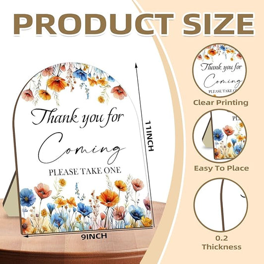 Thank You for Coming Please Take One Sign, Floral Decor Wedding Shower Favors, Bridal Shower Gifts, Modern Wooden Sign, 9x11 inches