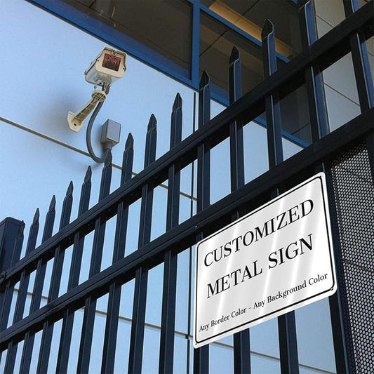 Custom Signs Outdoor Metal - 12 x 8 Personalized Aluminum Rust-Proof Entrance Garden Hazard Intersection Parking Signs, Decorative Sign(Style 02)