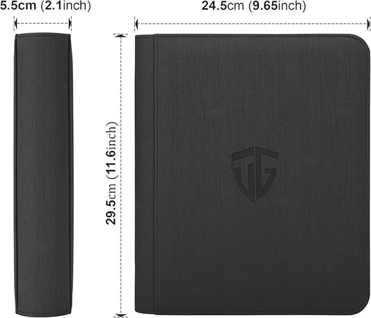Toploader Binder,Holds 112 Toploaders, 4 Pocket Top Loader Binders for 3" x 4" Rigid Card Holders for Trading Cards or Sports Cards Binders (Black)