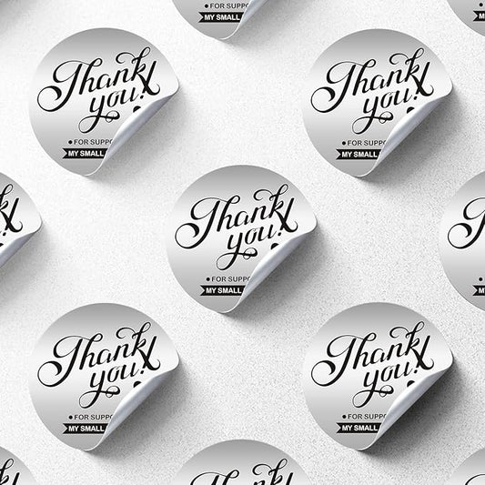 Custom Logo Stickers for Business, Personalised Logo Labels - Any Shape, Waterproof, Glossy (Silver Matte)