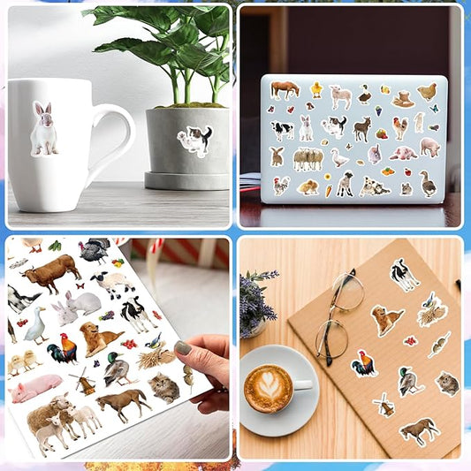 Farm Animals Stickers 720 Count Farm Animal Barnyard Cow Sheep Chicken Stickers Party Favors Gifts Sticky Decor for Scrapbook Calendar Planner Gift Wrap Decor