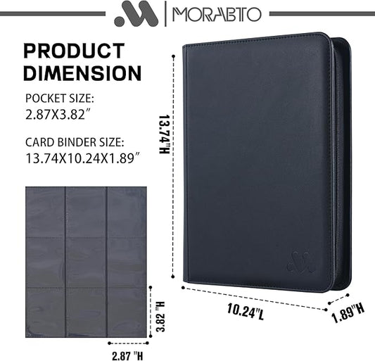 Card Binder 9 Pocket,Trading Card Binder Holds up to 360 Cards with 20 Sleeves,Zipper Card Holder Album Compatible with TCG Card/Game Cards/Sports Card