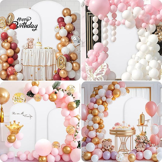 DREAHOTEXTIL Wedding Arch Frame Cover 7.2FT Arch Background Cover Spandex Fabric Elastic Background Suitable for Weddings, Birthday Parties, Baby Showers, banquets, and Ceremonial Decorations(White)
