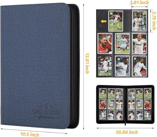 Trading Card Binder, Card Collection Binder with 540 Side Loading Pockets, 9 Pocket Album Folder for TGC,MTG, Baseball Cards, Yugioh (Blue)