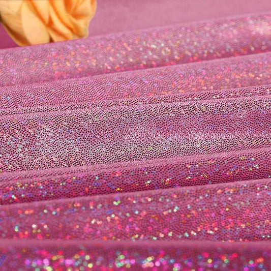Fitable Fuchsia Sequin Tablecloth for Parties 60 Inch Round- Sparkle Glitter Laser Round Overlay for Baby Shower Ceremony Birthday Holiday Banquet?Best for 24-48 inch Diameter Round Table