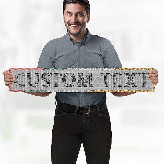 Custom Sign, Custom Street Sign, 11 Font Colors, 13 Font Styles, 4 Hole Options, 22 Sizes, 6x36 Inches, Rust Free DiBound, Fade Resistant, Made in USA by My Sign Center (Fauxsaic 2)