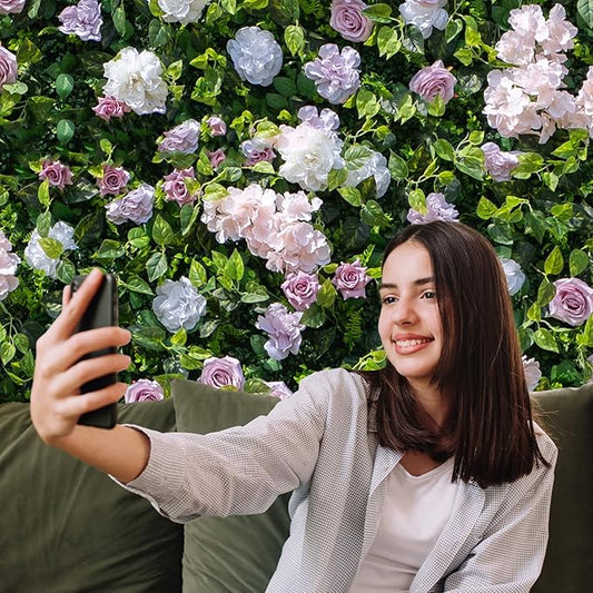 Artificial Luxury Flower Wall Panels, Gorgeous 3D Silk Floral Backdrop for Wedding, Baby Show, Party and Home Decor, Quick Assembly/Storage, Eco & Pet Friendly, 2 pcs, Each Panel 2 * 8 ft.