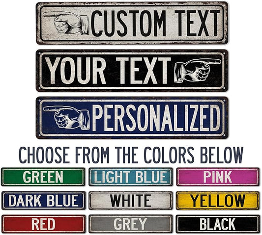 Custom Sign Customizable Sign Directional Sign This Way Sign - Made In USA - Street Signs For Bedroom Road Signs Personalized Metal Signs 104180015001