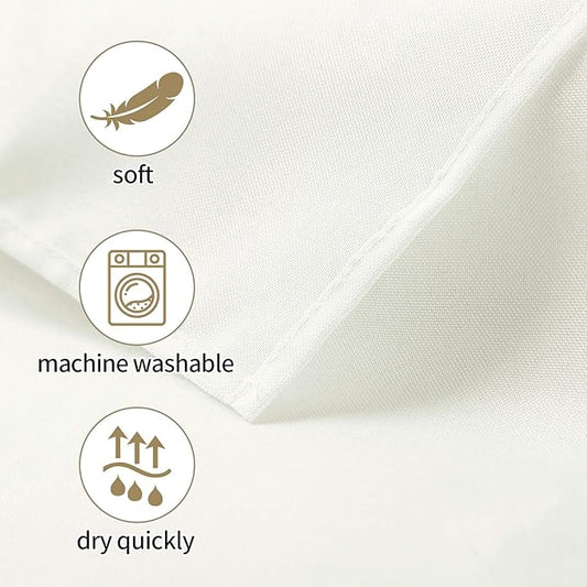 Ascoza 2pack 60x102 Inch Ivory Rectangular Tablecloth 6 Feet Table Cloth in Polyester Fabric for Wedding/Banquet/Restaurant/Parties