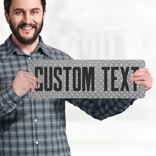 Custom Sign, Custom Street Sign, 11 Font Colors, 13 Font Styles, 4 Hole Options, 22 Sizes, 6x18 Inches, Rust Free DiBound, Fade Resistant, Made in USA by My Sign Center (Diamond Metal)