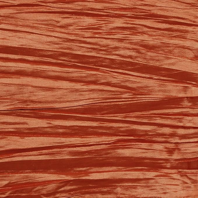 YOUR CHAIR COVERS - 90 x 156 inch Rectangular Crinkle Taffeta Tablecloth - Terracotta, Rectangle Table Linens for 8 ft Rectangular Tables, Wedding Crushed Table Cloth