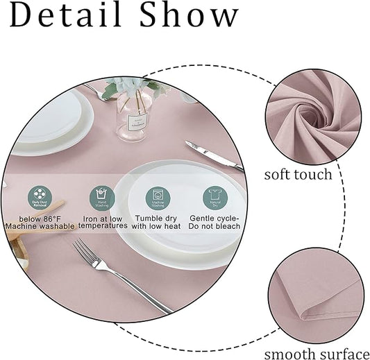 Fitable Rectangle Tablecloth Stain and Wrinkle Resistant Washable Polyester Table Cloth for Buffet Parties and Camping (60x102 inch, Blush)