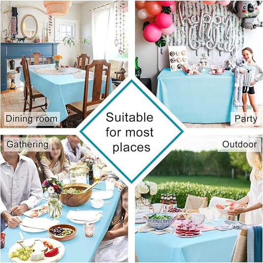 Hiasan Square Tablecloth - Spillproof and Waterproof Washable Table Cloth for Dining Room Kitchen Birthday Party, 54 x 54 Inch, Sky Blue