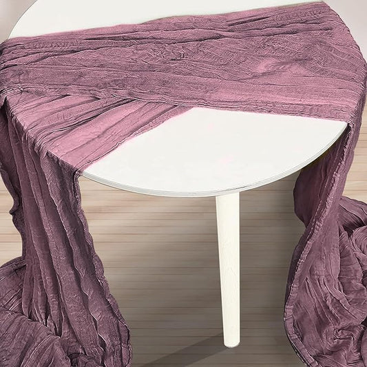 6 Pack Dusty Purple Cheesecloth Table Runner 35x120 Inch 10Ft Rustic Gauze Cheese Cloth Table Runner Sheer Cheesecloth Table Runners for Wedding Party Bridal Shower Decoration