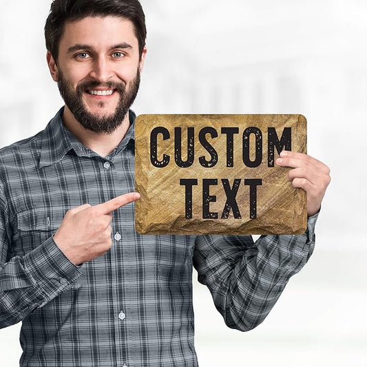 Custom Sign, Custom Street Sign, 11 Font Colors, 13 Font Styles, 4 Hole Options, 22 Sizes, 7x10 Inches, Rust Free DiBound, Fade Resistant, Made in USA by My Sign Center (Stone)