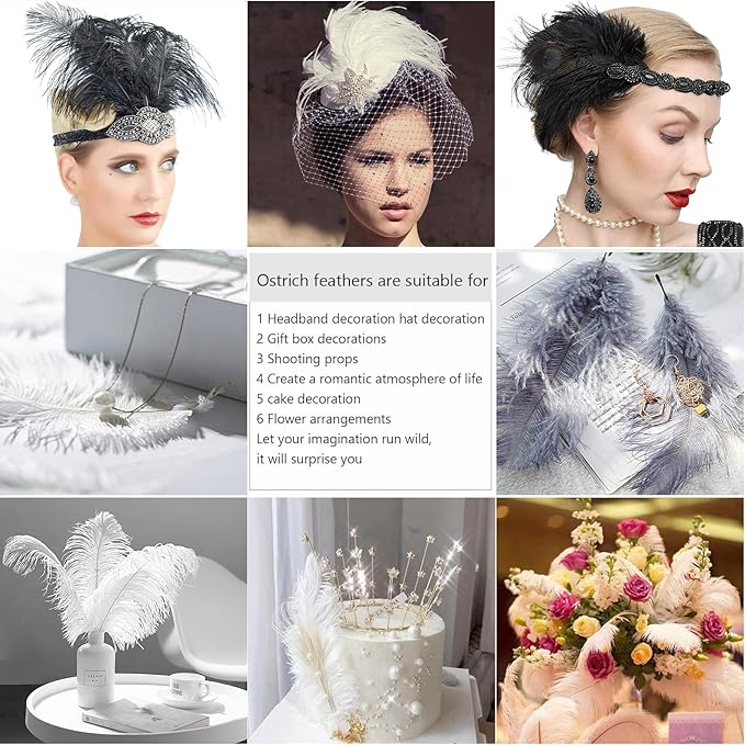 THARAHT Green Ostrich Feathers 24pcs Natural Bulk 10-12Inch 25cm-30cm for Crafts Wedding Party Centerpieces Mardi Gras and Home Decoration Feathers