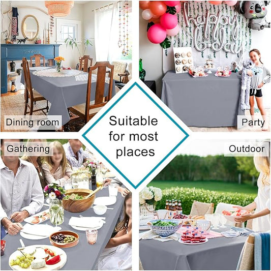 Hiasan Light Gray Rectangle Tablecloth - Waterproof Spillproof and Wrinkle Resistant Washable Polyester Table Cloth for Dining Party, 60 x 102 inch