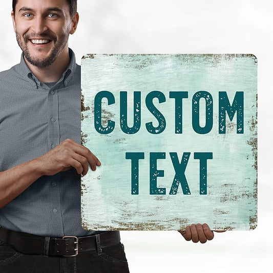 Custom Sign, Custom Street Sign, 11 Font Colors, 13 Font Styles, 4 Hole Options, 22 Sizes, 18x18 Inches, Rust Free DiBound, Fade Resistant, Made in USA by My Sign Center (Shabby Chic)