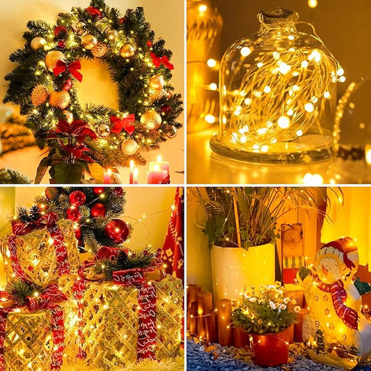 12 Pack Fairy Lights Battery Operated - 7ft 20 Led Twinkle Lights 3 Modes, Bulk Mini String Lights Waterproof for Mason Jars Vases DIY Party Wedding -Warm White & Cold White