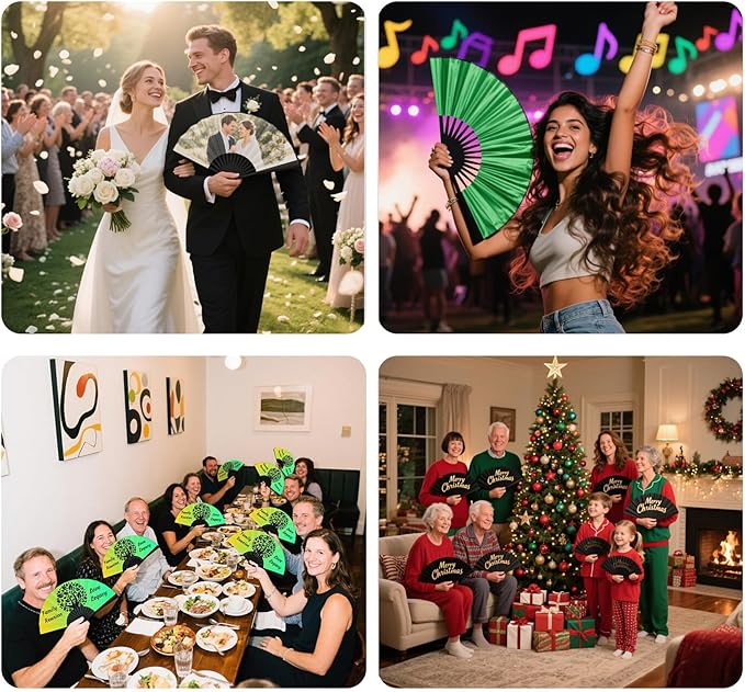 Custom Fans with Your Photo/Text - 13 Inch Personalized Folding Hand Fan for Line Dancing, Weddings, Parties | Decorative Gift for Women, Church Events & Dance Performances (50, 10 Inch)