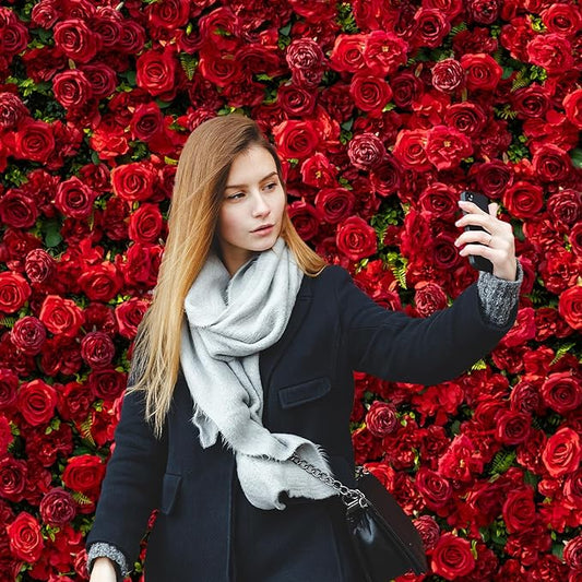 Artificial Flower Wall Panels, Luxury 5D Silk Red Rose Backdrop Decor for Wedding Celebrations, Festive Party and Home Decorating, Quick Assembly and Storage, both Eco & Pet Friendly, 4ft*8ft.