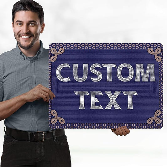 Custom Sign, Custom Street Sign, 11 Font Colors, 13 Font Styles, 4 Hole Options, 22 Sizes, 18x24 Inches, Rust Free DiBound, Fade Resistant, Made in USA by My Sign Center (Fauxsaic 1)