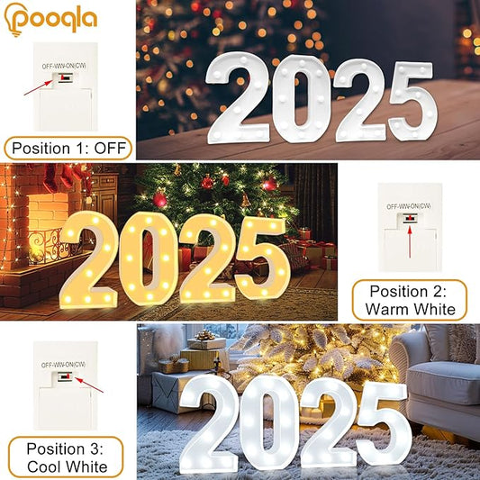 Pooqla 10th Birthday Decoration for Girls Boys, Decorative LED Light Up Numbers, Marquee Numbers 10 Sign for Party Backdrop 10th Wedding Anniversary Decor, Warm White and Cool White Number 10