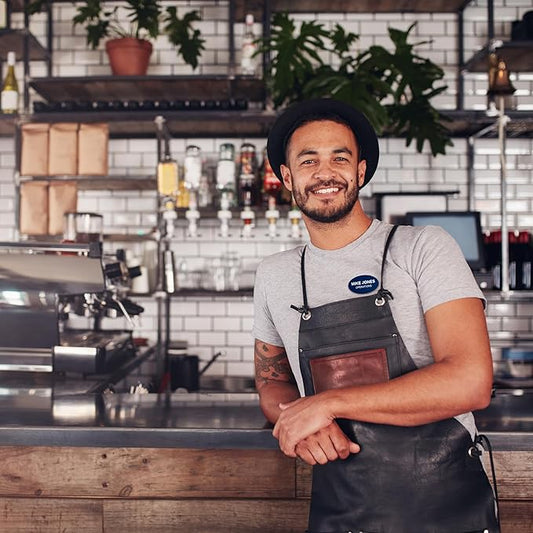 Custom Engraved Name Tag Badges – Personalized Identification with Pin or Magnetic Backing, 3.2 Inch Oval, Almond/Black