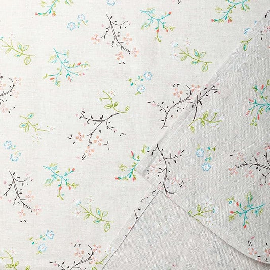 Pastoral Rectangle Tablecloth - 60 x 84 Inch - Beige Linen Table Cloth - Washable Table Cover with Dust-Proof Wrinkle Resistant for Restaurant, Picnic, Bistro, Indoor and Outdoor Dining, Gardenia